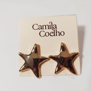 NIP Camila Coelho Gold Earrings Star/Sanddollar Shap